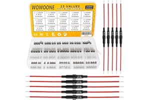 WOWOONE 75pc 250V 5x20/6x30mm Quick Blow Glass Tube Fuse Assorted Kit +10pc 5x20/6x30mm Fuse Holder Inline Screw Type with 18 AWG Wire, 5x20, 0.1A 0.2A 0.5A 1A 2A 3A 5A 8A 10A 15A, 6x30, 0.5A 1A 5A 10A 15A