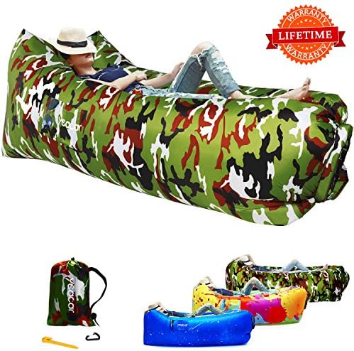 yeacar Inflatable Lounger Air Sofa, Portable Waterproof Indoor or Outdoor Inflatable Couch for Camping Park Hiking Travelling Picnics Pool Music Festivals and Beach Party