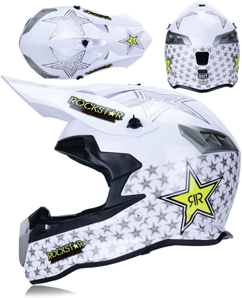 Moto, accessori e componenti Certificato DOT MRDEAR Casco Downhill  Motocross Casco Rockstar Casco Moto Cross Adulto Casco MTB Integrale Enduro  Offroad Sport con Fodera Rimovibile 3 Stili Auto e Moto laaldeasanicolas.es