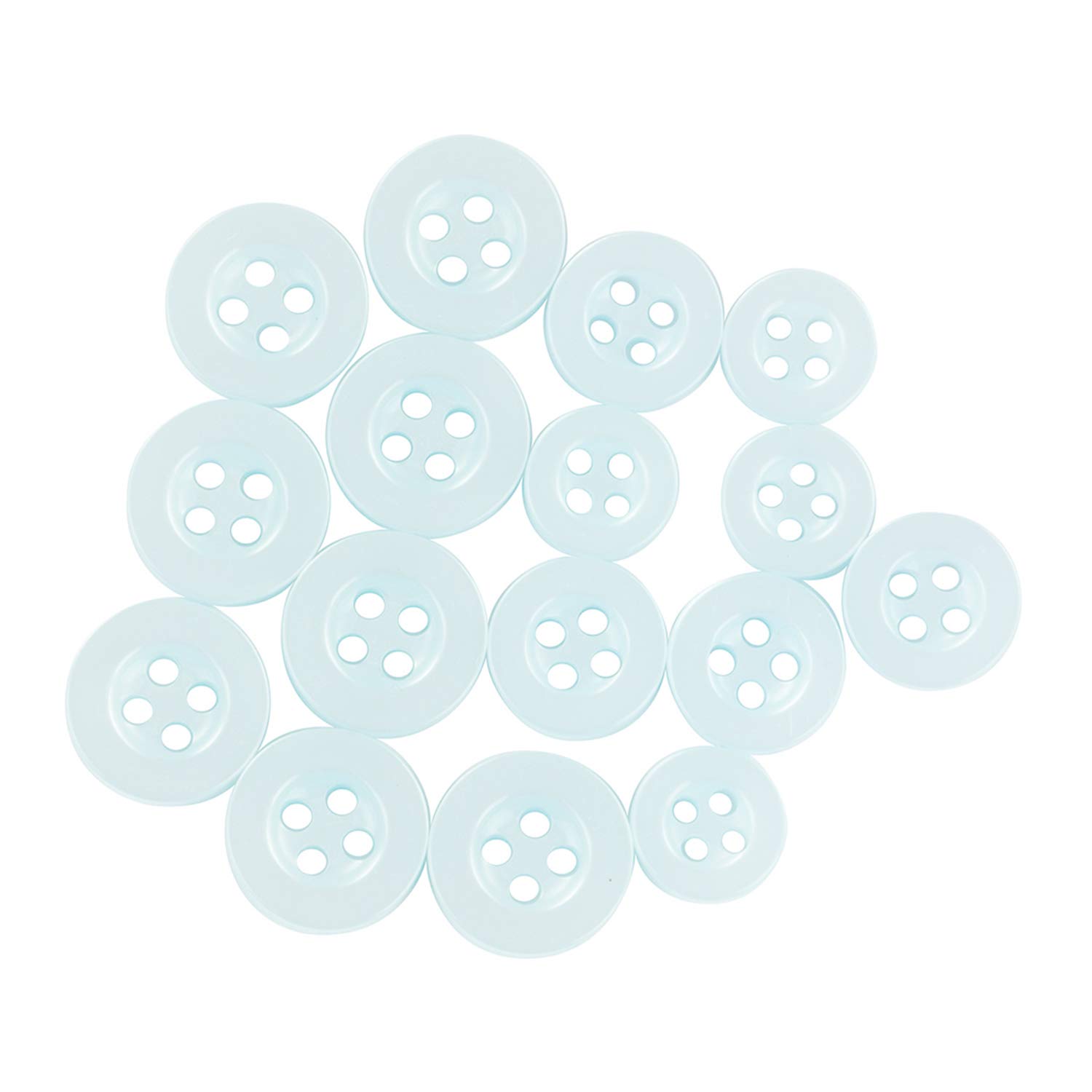 ButtonMode Standard Shirt Buttons 22pc Set Includes 8 Front (11mm or 7/16 in), 7 Sleeve (10mm or 3/8 in) & 7 Collar (9mm or Almost 3/8 in), Gray Light