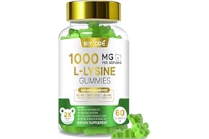BIYODE L-Lysine Gummies with 1000mg: Lip & Skin Wellness with Vitamin C Zinc CoQ10 Hyaluronic Acid Sugar-Free Vegan Pectin Non-GMO Natural Watermelon Flavor 60 Gummies 30-Day Supply
