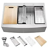 33 Inch Drop In Farmhouse Sink Workstation-Hovheir