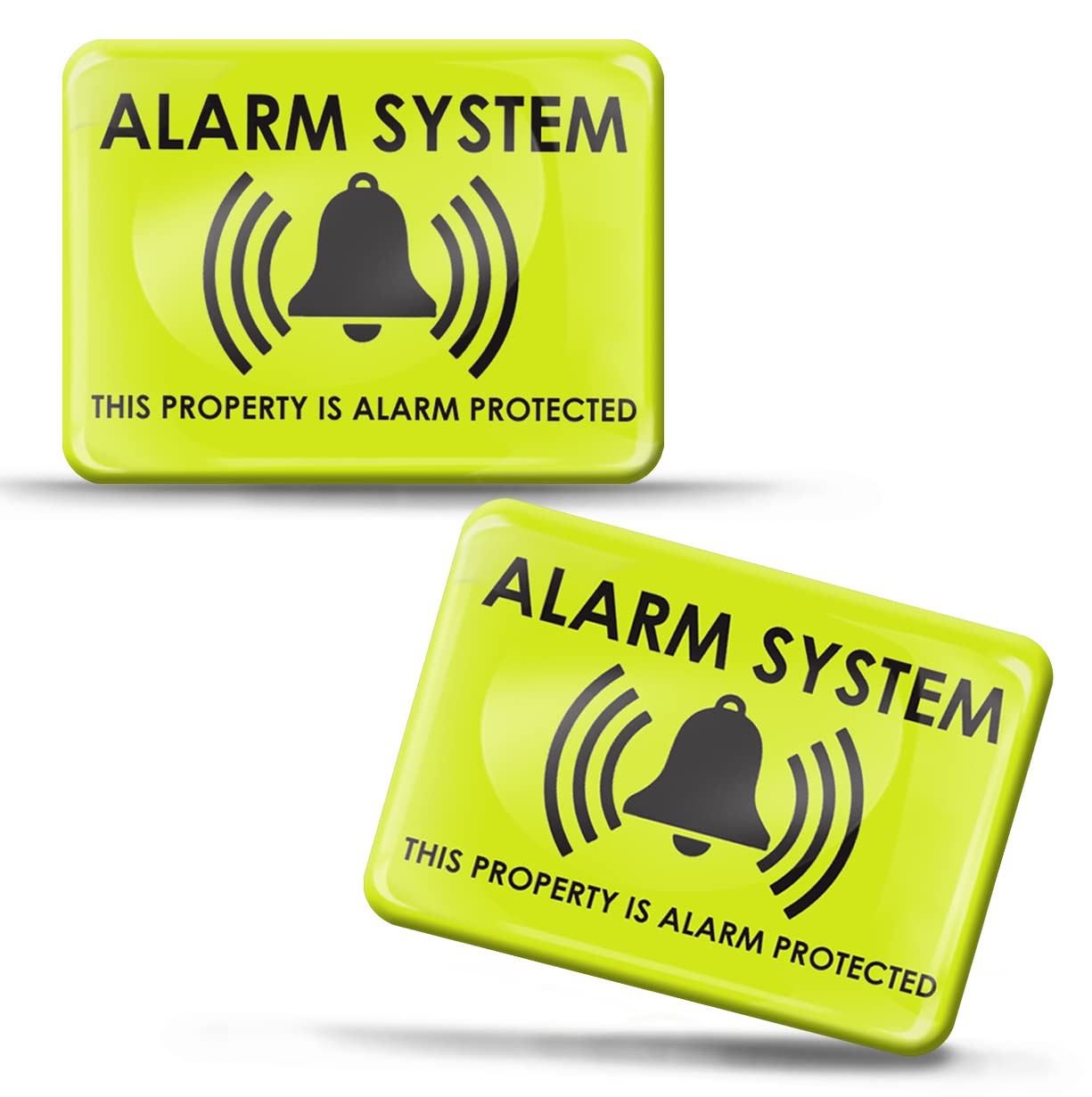 SkinoEu 2 x 3D Gel Sign Notification Symbol Warning Alarm System Protection Property Security Stickers Marking for Gate Door KS 84