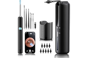 LEBBTL Ear Wax Removal - Electric Ear Irrigation Flushing System with 4 Pressure Modes, Ear Cleaner with Camera, 1080P Otoscope, Ear Cleaning Tool with 7 Pcs Ear Set, Safe and Effective Earwax Removal Kit