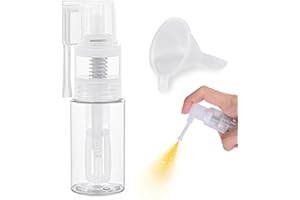 Matio 1 Pcs Glitter Duster Sprayer with Funnel, 35ml Transparent Craft Glitter Spray Bottle, Empty Plastic Pump Multi-Purpose Edible Glitter Sprayer for Cakes, Card, Flower, Scrapbooking, Cardmaking