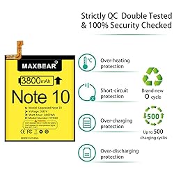 MAXBEAR Galaxy Note 10 Battery, (Upgraded) 3800mAh