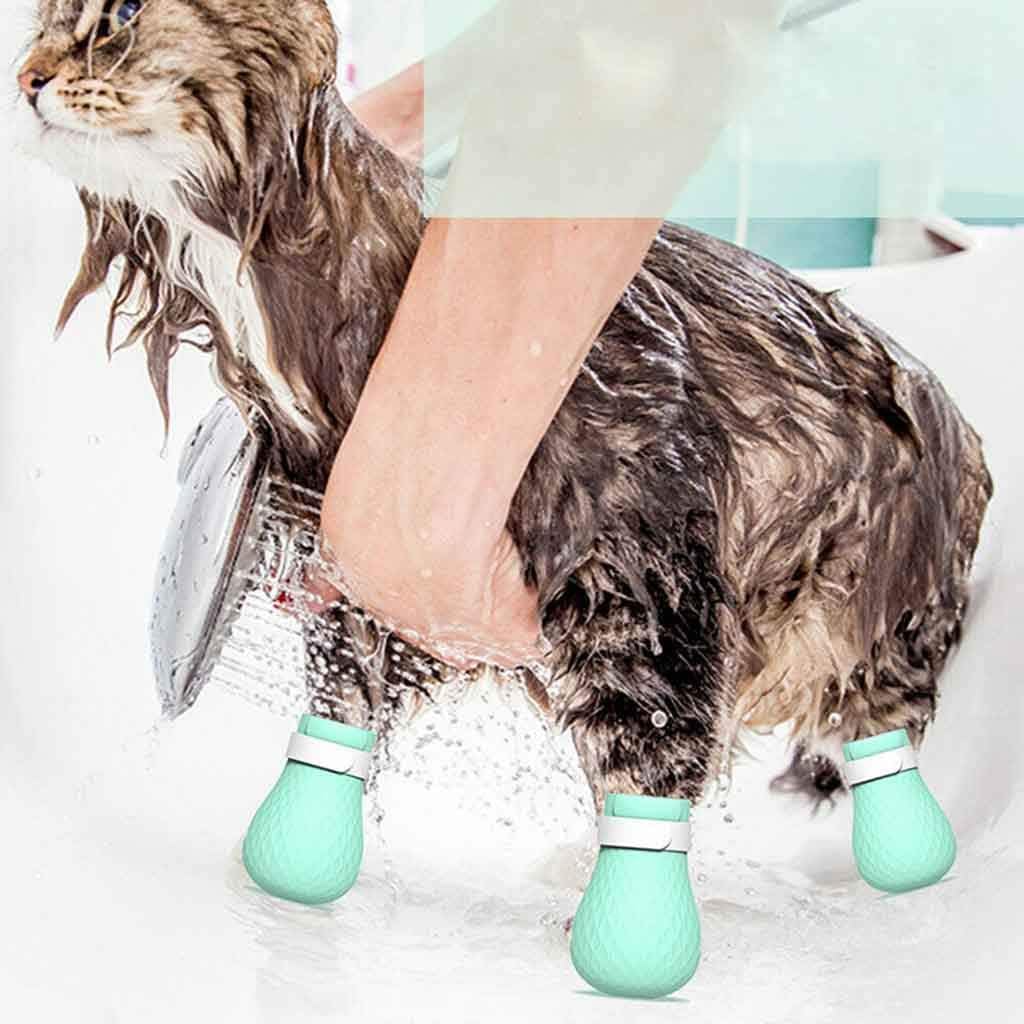 Finanoco AntiScratch Cat Foot Shoes Silicone Pet Grooming Scratching Restraint Booties Kitten