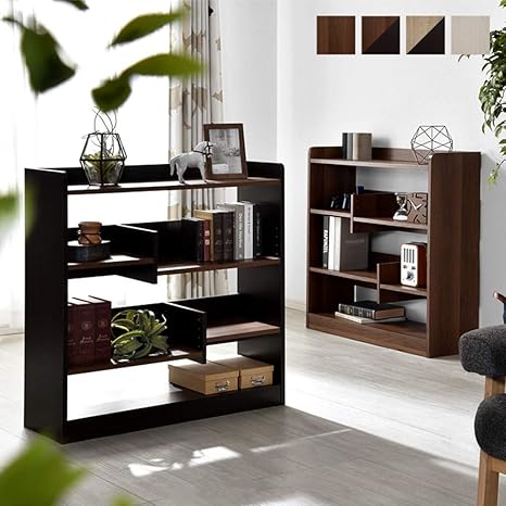 Amazon 本棚 オープンラック ラック 木製 収納 マガジンラック シェルフ カウンター下収納 ディスプレイラック大容量 チェスト 棚 キャビネット ウッドラック スリム 薄型 ロータイプ 絵本棚 インダストリアル家具 和モダン おしゃれ キッチン オシャレ 北欧 食器棚