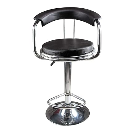 BRANDED FURNITURE VALLEY Magma Bar Stainless Steel Stool/Chair (Silver and Black)