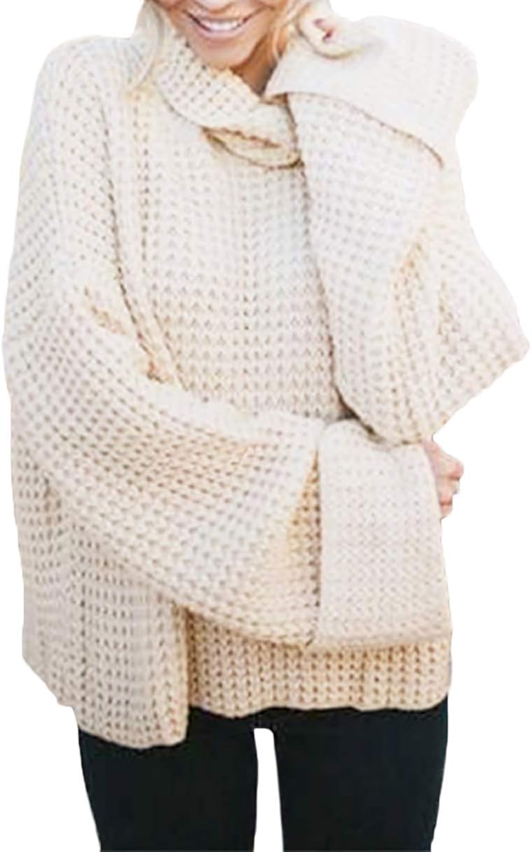 Women's Knit Sweater Elegant Leisure Solid Color Knitted Sweater Spring Autumn Clothes High 