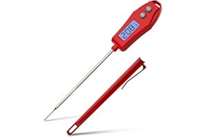 Digital Instant Read Meat Thermometer, IP66 Waterproof Food Thermometer for Cooking and Grilling, BBQ Kitchen Thermometer wit