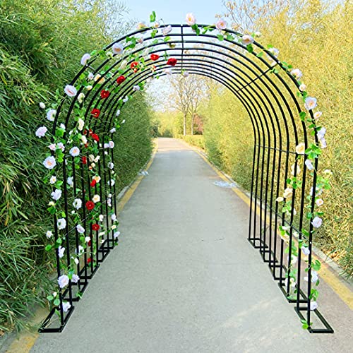 Gnova Garten-Rosenbogen grün,2.2m Torbogen Rankhilfe für Pflanzen,Hochzeit verziert,Garten Rankenbogen,schwarz,weiß – Bild 7