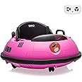 12V Electric Ride on Bumper Car for Toddlers, Kids Bumper Car with Remote Control, 360 Degree Spin, 3 Speed, LED Lights, Dual Joysticks, Safety Belt for 18+ Months Kids, Pink