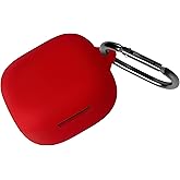 Geiomoo Silicone Case for Anker Soundcore P31i, Anker Soundcore R60i NC, Soft Flexible Scratch Resistant Protective Cover with Carabiner (Red)