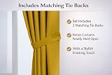 John Aird Blackout Curtains Ochre 90x54 In 2 Panels Pencil Pleat with Tie Backs view 3