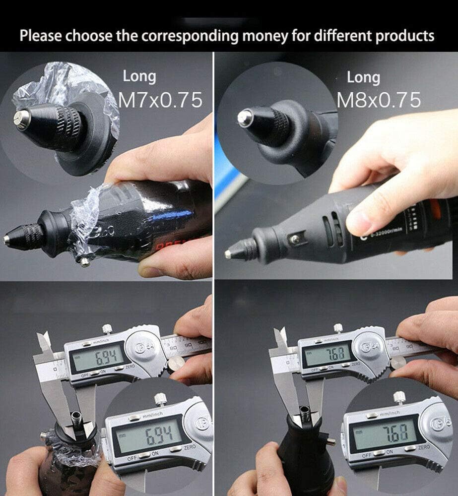 Keyless Chuck 0.3-3.2mm Drill Chuck Adaptor Electric Quick Change Drill Chuck Converter for Electric Grinder 1PCS (M8x0.75mm Long) - Image 5