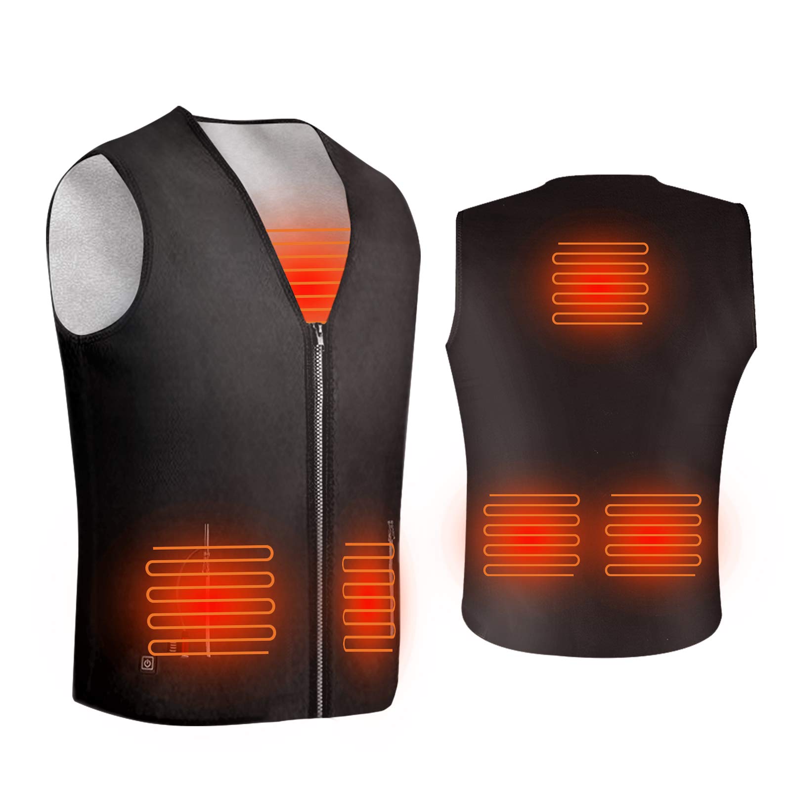 ISOPHO Heated Vest, Heated Jacket Powered by USB Port, Lightweight Fleece Vest, 5 Heating Pads