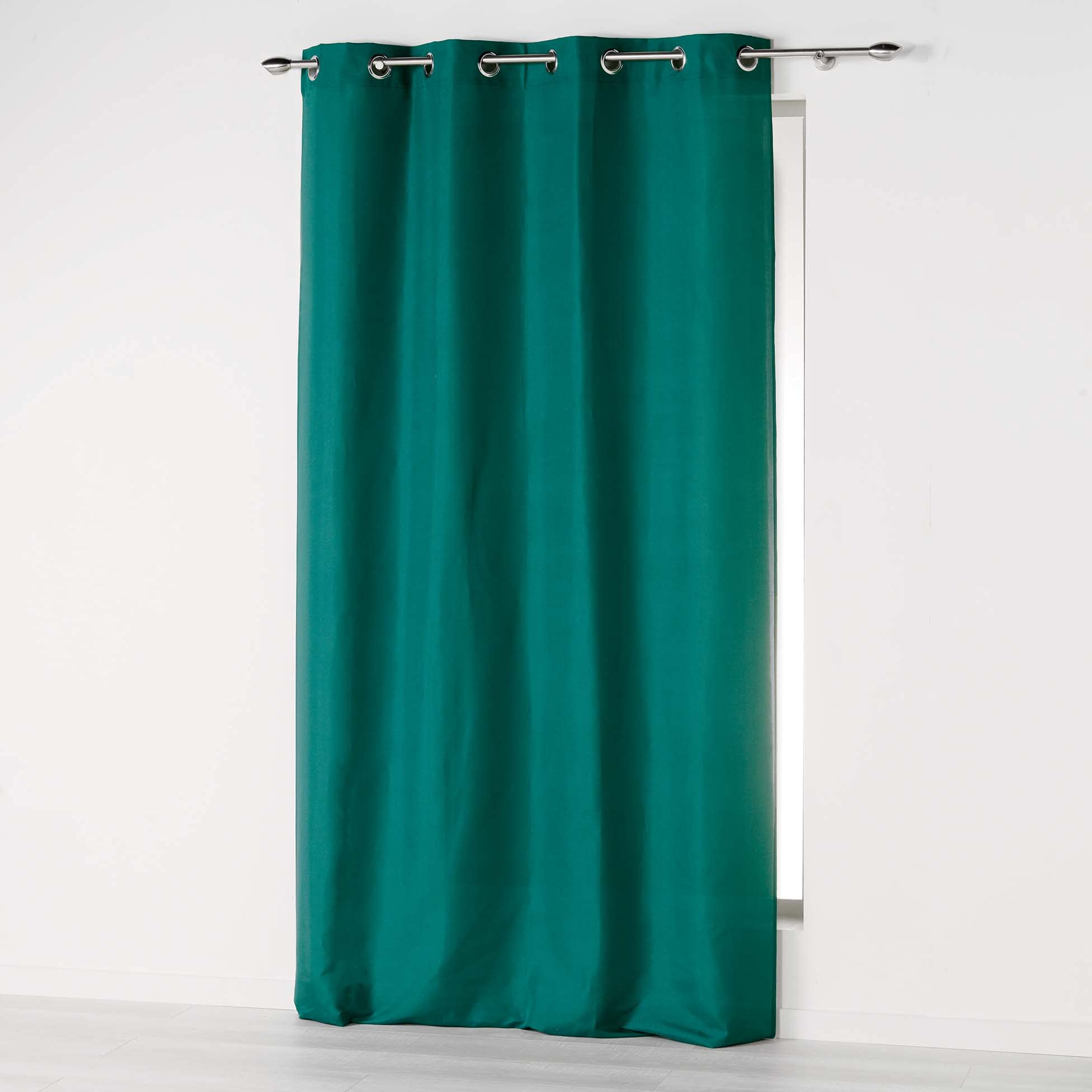 Douceur d'Interieur 140 x 280 cm Eyelet Curtains, Green
