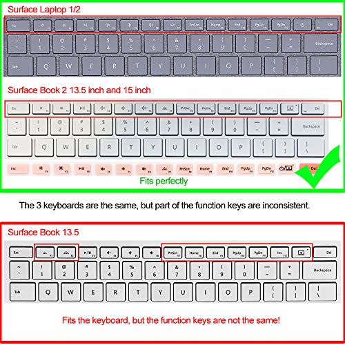 SANFORIN Keyboard Cover for Microsoft Surface Laptop 2017/Laptop 2 2018/laptop 3 13.5'' 2019, Surface Book 2 13.5" and 15", Silicone Skin Protector with Individuality Design, US Layout, Bohemian