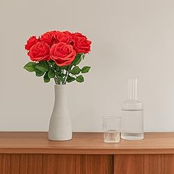 Softflame Artificial/Fake/Faux Flowers - Rose Red