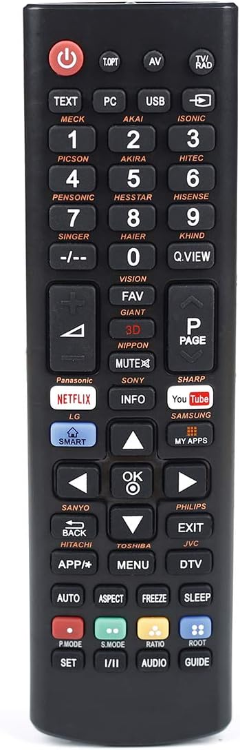 HONONJO Universal TV Remote Control for All Brands TV RC1b RC5b RC5db RC13b RC-118-0B STV-LC2615ED BT0451C SHIVAKI ER-31607R Netflix YouTube