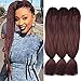 3 Pack 33# Jumbo Braids Hair Kanekalon Crochet Braiding Hair 48inch African Collection Xpressions Synthetic Fiber Braiding Hair Extensions 57g/pack color Red