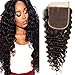 Beauty Forever Brazilian Deep Wave Hair Closure 100% Unprocessed Human Hair Deep Wave 4x4 Free Part Lace Closure Can be Dyed and Bleached (12’’ closure)
