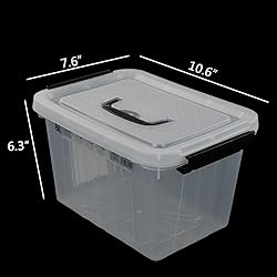 Ggbin 6 Quart Clear Latch Storage Box with Black