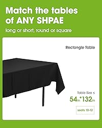 Pureegg Plastic Table Cloth Disposable 10 Pack, 54