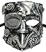 Forum Novelties Unisex-Adults Steampunk Jester Mask, Silver, Standard