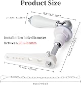 Weielt Ceramic Toilet Flush Handle Replacement Kit Zinc Alloy White view 2