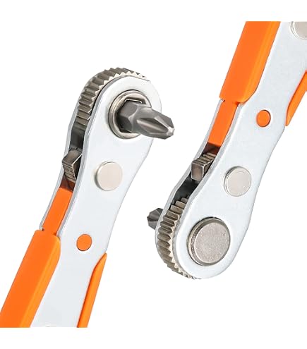 Jeu De 2 Tournevis à Cliquet Angle Droit + 10 Embouts Hex - Pour Espaces Restreints - Marque Unbranded