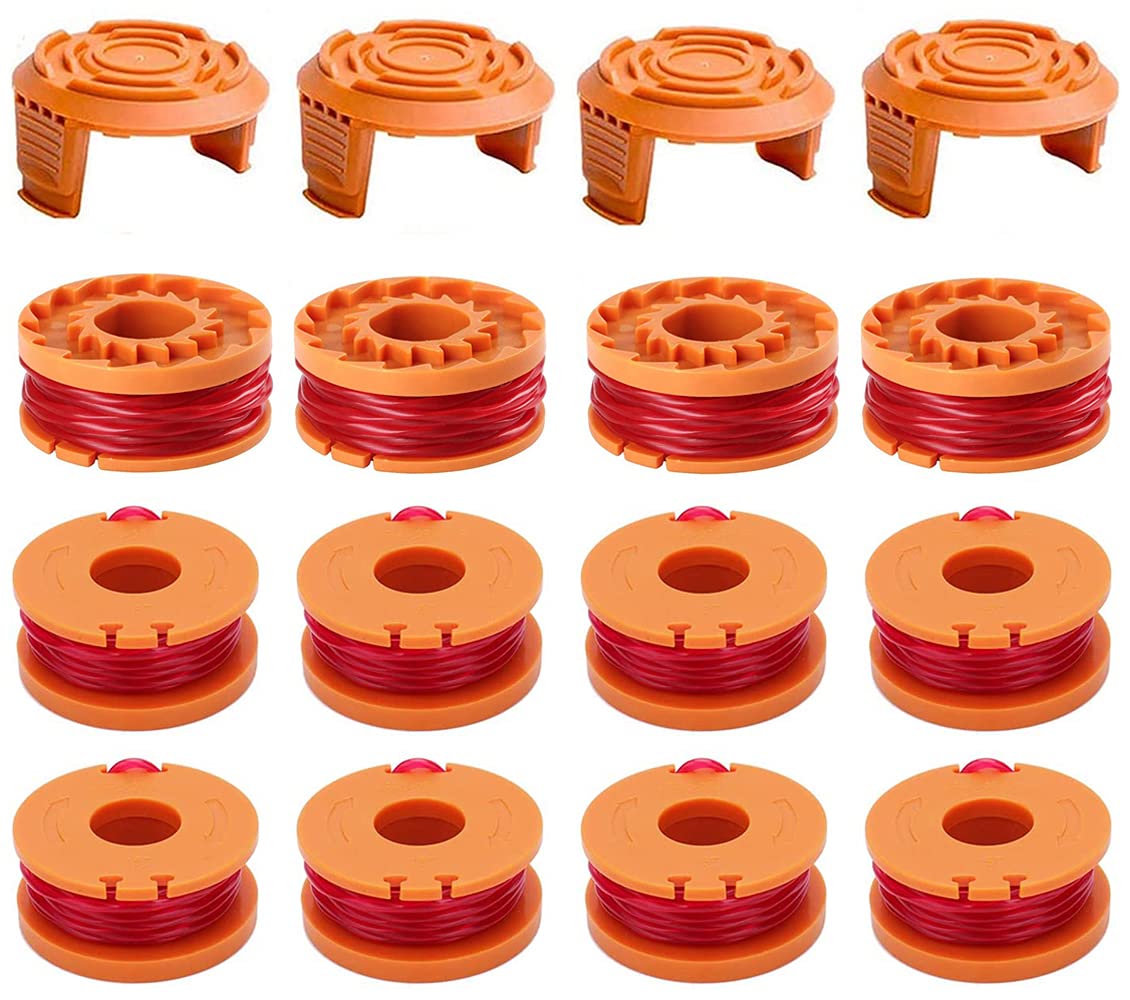 Photo 1 of 16 Pack Auto Feed Spool .065 10ft String Trimmer Spool Grass Line Compatible with Worx WA0010 WA0004 WG151 WG154 WG155 WG160 WG163 WG170 WG175 WG180 Weed Wacker Eater String with WA6531 GT Spool Cap