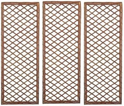 Selections Willow Trellis Framed Panel Garden Climbing Plant Support 120x45cm