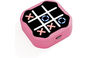MASSRT Handheld Game for Kids, 3-in-1 Electronic Tic Tac Toe Toy with Memory Challenge & Silent Mode, Fun Gift for Boys and Girls, Pink