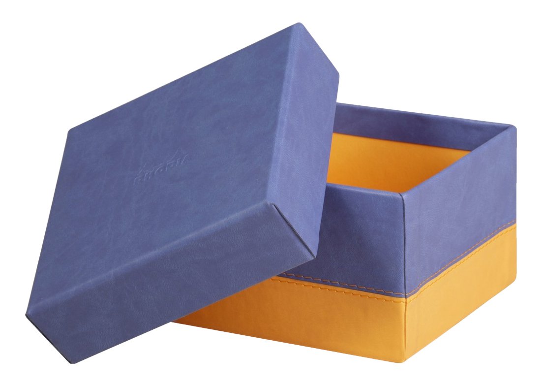 RHODIA 318888C - Set of 5 Sapphire Nesting Boxes - Orange Saddle Stitching - Faux Leather Exterior - Rhodiarama Home Office Collection - Office Organization & Designer Storage — image 1