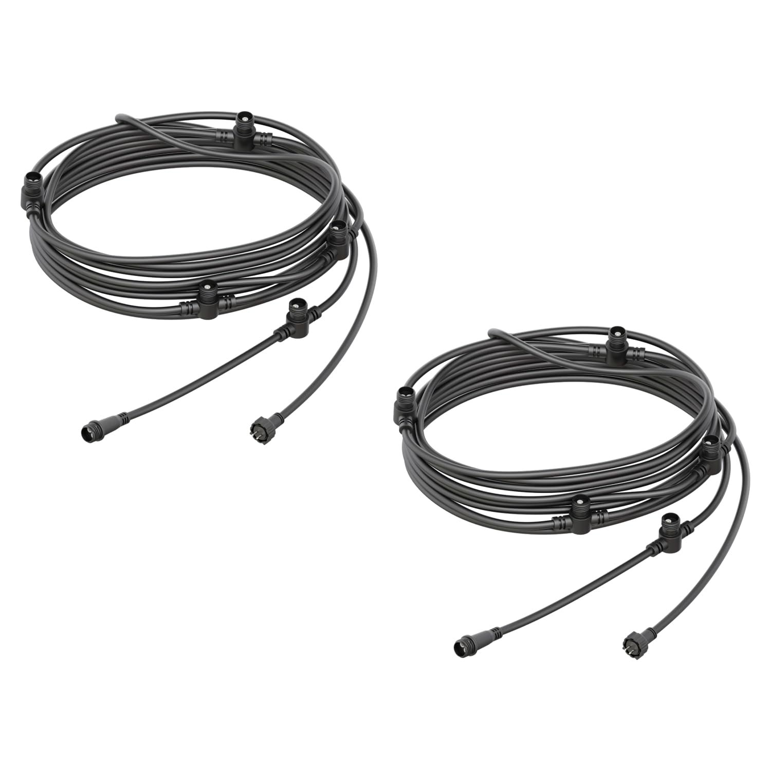 ledscom.de 2 x 6-way distributor for NEMO plug-in system (IP44), 5.1 m, black