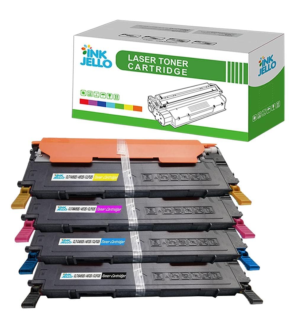 InkJello Compatible Toner Cartridge Replacement for Samsung CLP-320 CLP-320N CLP-325 CLP-325W CLX-3180 CLX-3180FN CLX-3180FW CLX-3185 CLX-3185FN CLT-4072S (Black/Cyan/Magenta/Yellow, 4-Pack)