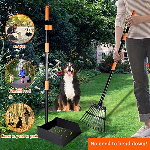 TNELTUEB Extra Large Metal Pooper Scooper, Dog Poop Scoopers Tray and