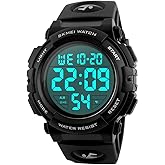 SKMEI Large Face Digital Men’s Watch Sports Waterproof LED Military Wristwatches Chronograph Alarm Clock