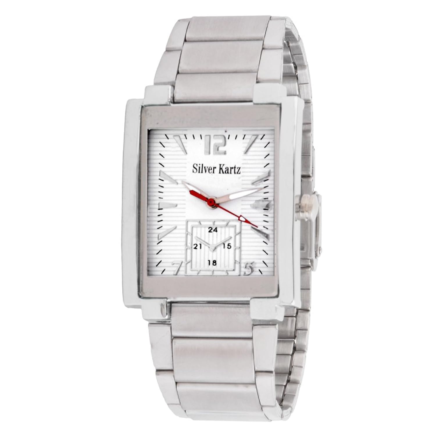 silver kartz analogue white dial men's watch -wtm-037