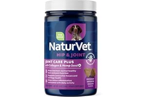 NaturVet Hemp Advanced Joint Health Dog Supplement Plus Hemp Seed – Helps Support Joint Health in Dogs – Includes, Collagen, Glucosamine, MSM, Chondroitin, Omegas – 60 Ct.