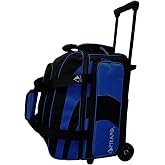 Pyramid Deluxe Double Roller 2 Ball Bowling Bag with Large Separate Shoe Compartment (Up To 2 Pairs Of Shoes) and Accessory Pockets, Sturdy Square Handle - Extends to 40" - Pro Options Available