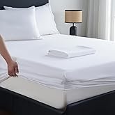 MEISHANG Extra Deep Pocket Queen Sheets - 1000 Thread Count Sheets - Fits 18"-24" in Deep Mattress,100% Egyptian Cotton,Sateen Weave, Soft & Breathable - 4 Piece (Queen, White)