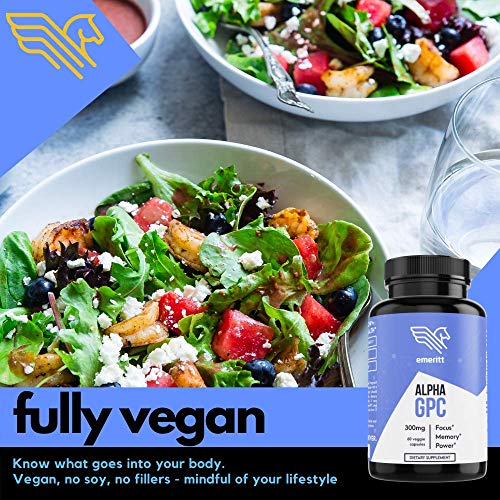 Alpha GPC Choline Supplement, 600mg Servings, No Soy Vegan Version of