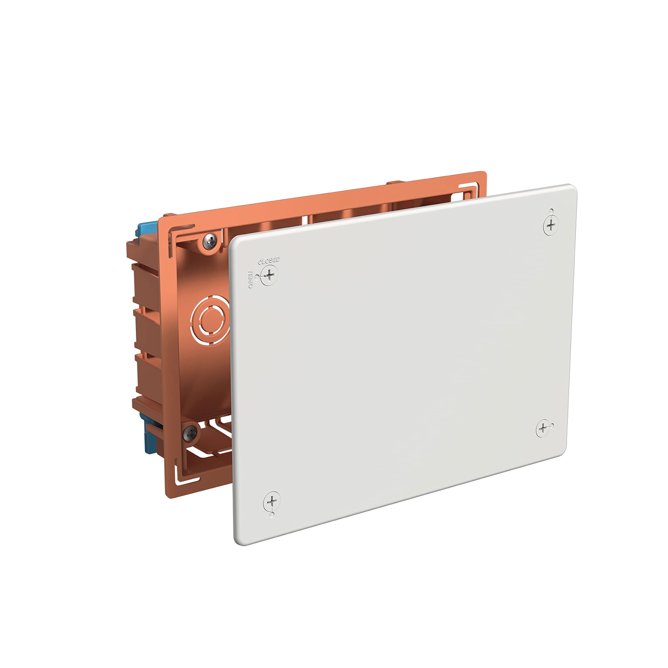 FAMATEL - Recessed Box | Lid with Screws | Without Cones | 115x175x45 | Orange