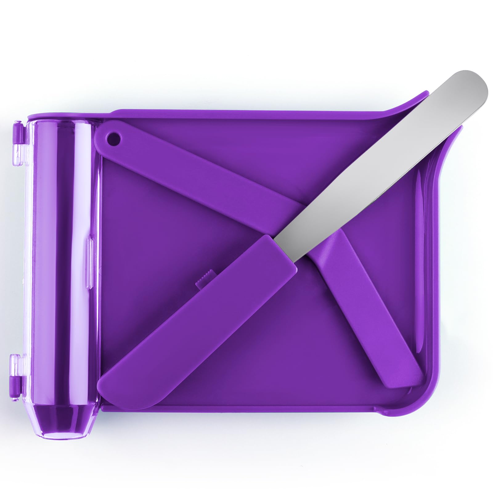 Photo 1 of Opret Right Hand Pill Counting Tray with 2 Spatulas, Pill Counter with A Straight Spatula & A L-Spatula for Pharmacy to Count Meds Pills Tablets, Purple