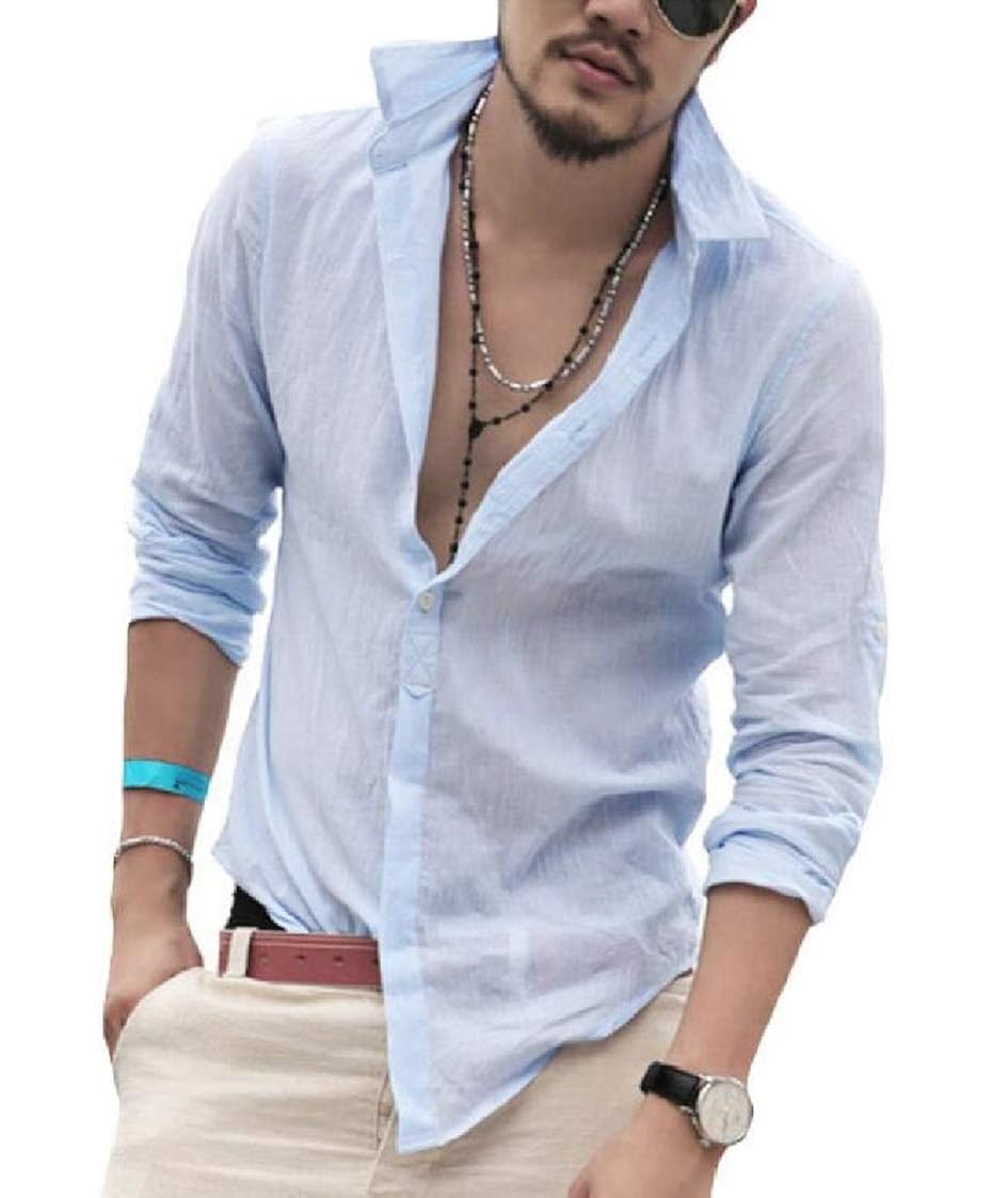 Casual Button-Down Shirts Nanquan Men 