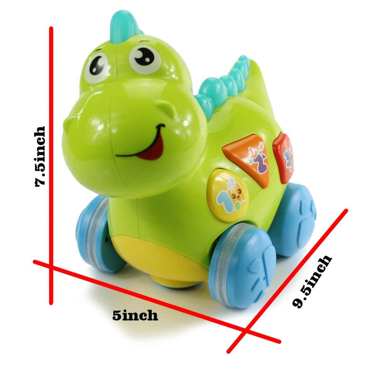 fisca Baby Toys Musical Walking Dinosaur for Babies & Toddlers, Preschool Learning Educational Toys with Lights and Music
