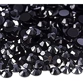 Flatback Rhinestones Round Gems for Nails Art and Crafts 4000Pcs SS6 2mm Glitter Crystals Stone DIY Bags Clothes Shoes (Black)